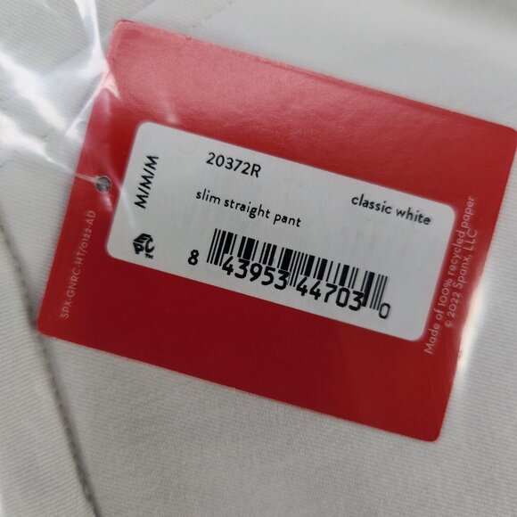 Spanx Pants Ankle Straight White Silver Lining Body Shaping Medium Pull Ons - Picture 11 of 16